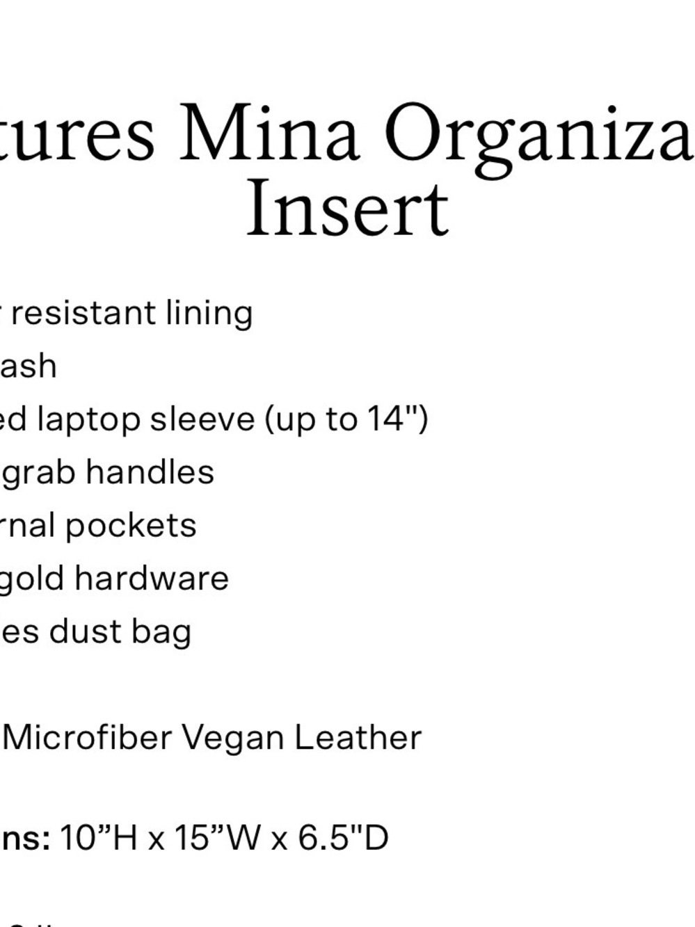 Mina Baie Vegan Organization Insert - Picture 3 of 3